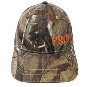 PRO Baseball Cap Brown Green Camo American Flag Mesh Hat One Size Strapback Logo
